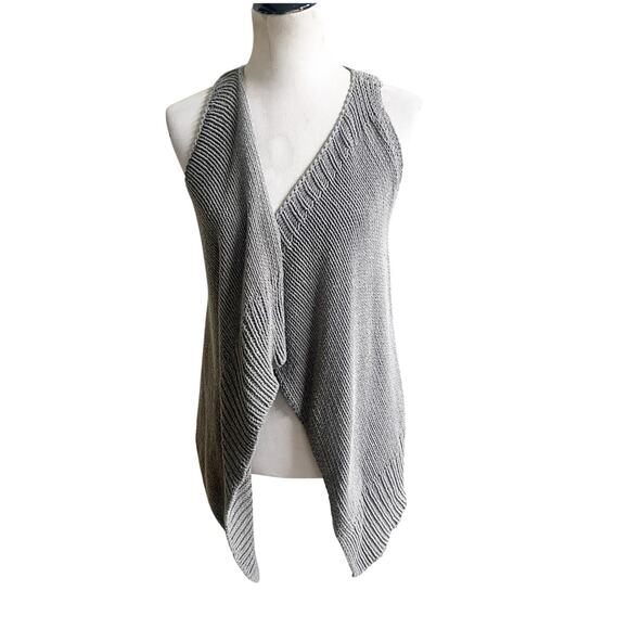 Theory Women’s Draped Knit Vest Size Large Gray Minimalist Size Large Hi Lo - Picture 1 of 11